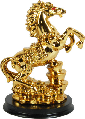 

Sigaram Vastu Horse for Car Dashboard, Table or Ofice-Desk, Shops and Homes - K525 Decorative Showpiece - 10 cm(Polyresin, Gold)