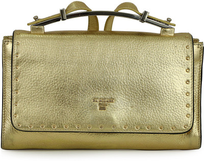 

Da Milano Women Casual Gold Genuine Leather Sling Bag
