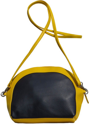 

Bhoomija Women Casual Black, Yellow Genuine Leather Sling Bag