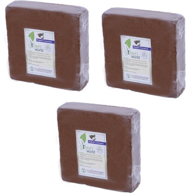 

Green World Cocopeat Blocks 15 kgs Combo ( 3 Nos. Of 5 kg Blocks) Soil Manure(15 kg Powder)