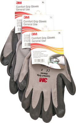 

3M Comfort Grip Gloves Gym & Fitness Gloves (L, Multicolor), Black;grey