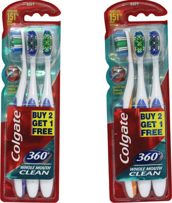 

Colgate 360 Whole Mouth Clean Soft Toothbrush(Pack of 2)