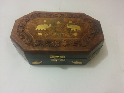 

craftspoint Wooden Jewellery Box for Women size 8x5 Inches Jewellery Box Vanity Box(Brown)