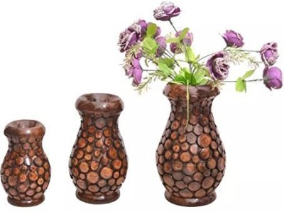 

craftspoint Wooden Vase(12 inch, Brown)