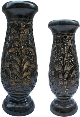 

craftspoint Wooden Vase(10 inch, Brown)