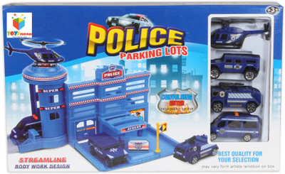 Toys Bhoomi Safe Zone City Police Parking Lot Garage Toy Playset(Multicolor)