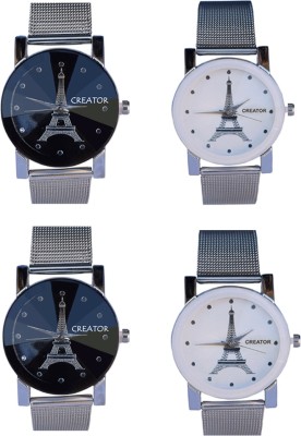 Creator Eiffel Tower Printed Dial White And Black Promotional Gift Analog Watch  - For Men & Women   Watches  (Creator)
