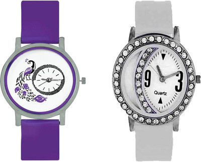 View CM Stylish white dial rich look combo of 2 Stylish Pattern Corporate Imperial Analog Watch  - For Women Wrist Watches Price Online(CM)