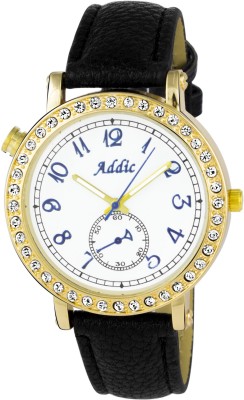 Addic Blushing Bride Studded Black & Gold Watch  - For Women   Watches  (Addic)