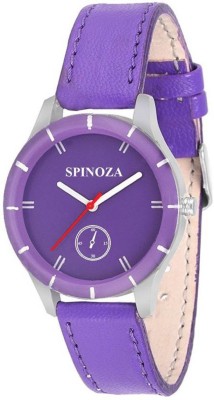 SPINOZA Purple leather belt chronograph pattern Analog Watch  - For Women   Watches  (SPINOZA)