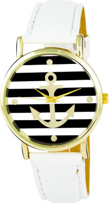 

Addic Sailor's Sweetheart Black White & Gold Striped Watch - For Women
