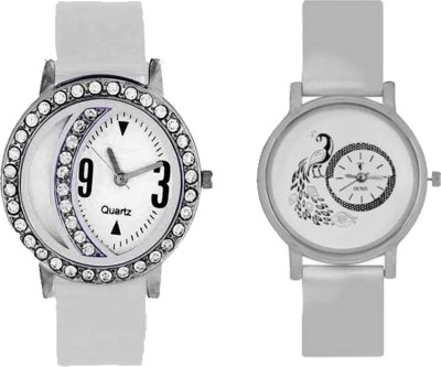 CM Stylish white dial rich look combo of 2 Stylish Pattern Corporate Imperial Analog Watch  - For Women   Watches  (CM)