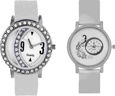 View CM Stylish white dial rich look combo of 2 Stylish Pattern Corporate Imperial Analog Watch  - For Women Wrist Watches Price Online(CM)