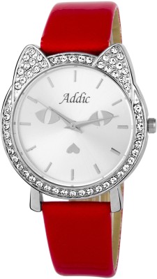 Addic Naughty Cat Super Cute Red & Silver Watch  - For Women   Watches  (Addic)