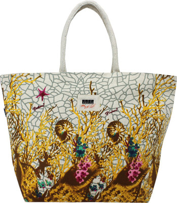 

YOLO CoralReefToteOffWhite Multipurpose Bag(Off White, 5 inch)