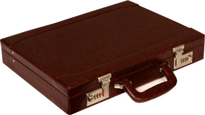 

Leather World Sleek PU Leather Medium Briefcase - For Men & Women(Brown)