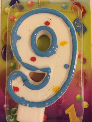 

Funcart Funcart Blue Number 9 Dotted Candle Candle(Multicolor, Pack of 1)