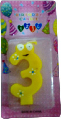 

Funcart Funcart EYE YELLOW COLOR NUMERICAL THREE SHAPE CANDLE Candle(Yellow, Pack of 1)