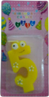 

Funcart Funcart EYE YELLOW COLOR NUMERICAL FIVE SHAPE CANDLE Candle(Yellow, Pack of 1)