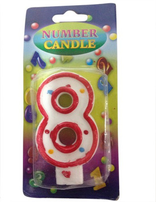 

Funcart Funcart Red Color Numerical Number Eight Dotted Candle Candle(Multicolor, Pack of 1)