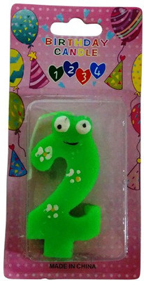 

Funcart Funcart NUMERICAL TWO GREEN EYE CANDLE Candle(Green, Pack of 1)