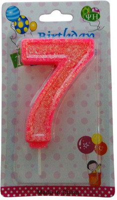 

Funcart Funcart PINK COLOR GLITTER NUMERICAL NUMBER SEVEN SHAPE CANDLE Candle(Red, Pack of 1)