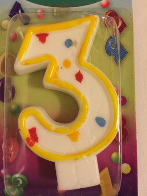 

Funcart Funcart Yellow Number 3 Dotted Candle Candle(Multicolor, Pack of 1)