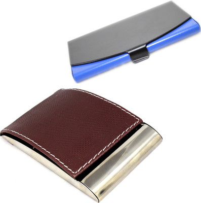 

Stealodeal |Combo of 2|Unisex Top Brown With |Black Blue|Steel 15 Card Holder(Set of 2, Brown, Multicolor)