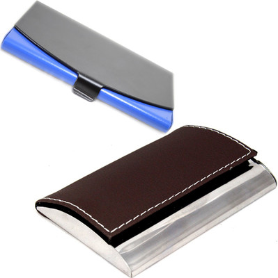 

Stealodeal |Combo of 2|Unisex Brown With |Black Blue|Steel 15 Card Holder(Set of 2, Brown, Multicolor)