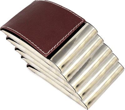 

Stealodeal Unisex Top Brown Leather 5pc Coated Steel 15 Card Holder(Set of 5, Brown)
