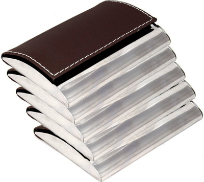 

Stealodeal Unisex Brown Leather 5pc Coated Steel 15 Card Holder(Set of 5, Brown)