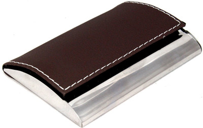 

Stealodeal Unisex Brown Leather Coated Steel 15 Card Holder(Set of 1, Brown)