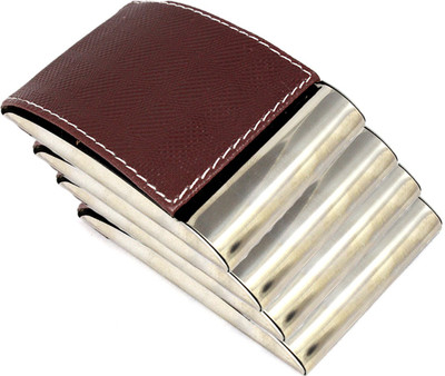 

Stealodeal Unisex Top Brown Leather 4pc Coated Steel 15 Card Holder(Set of 4, Brown)