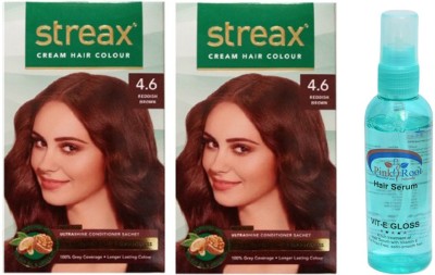 19% OFF on Streax HAIR COLOR REDDISH BROWN WITH PINK ROOT HAIR SERUM(Set of  6) on Flipkart 