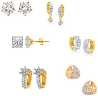 RENAISSANCE TRADERS fz -combo(6 earrings) Diamond, Crystal Metal Earring Set