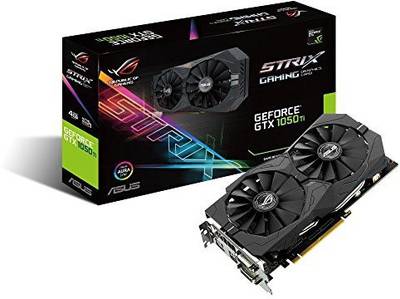 ASUS NVIDIA ASUS Geforce GTX 1050 Ti 4GB ROG STRIX HDMI 2.0 DP 1.4 Gaming Graphics Card (STRIX-GTX1050TI-4G-GAMING) Graphic Cards 4 GB GDDR5 Graphics Card  (Black)