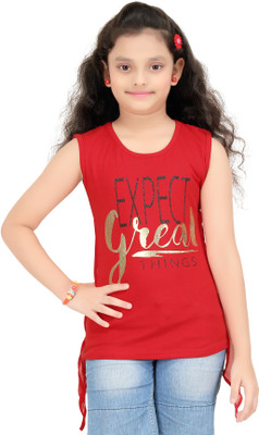 

N Twenty Girls Party Hosiery A-line Top(Red, Pack of 1
