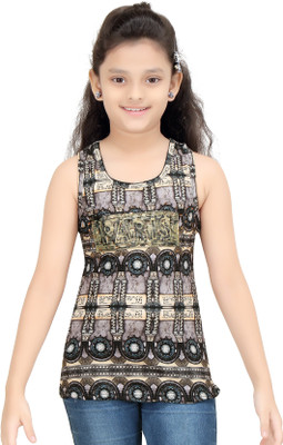 

N Twenty Girls Party Hosiery A-line Top(Grey, Pack of 1