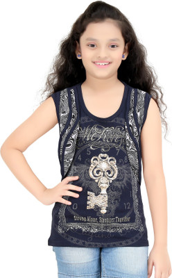 

N Twenty Girls Party Hosiery A-line Top(Dark Blue, Pack of 1