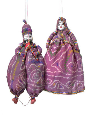 

Artlivo Artlivo Purple Chundri Kathputli Puppet Set 20" Decorative Showpiece - 52 cm(Cotton, Wooden, Purple)