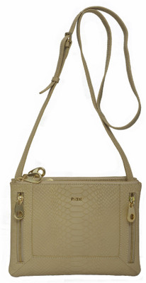 

RI2K Girls Casual Beige Genuine Leather Sling Bag