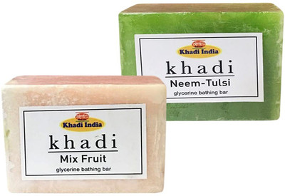 

Kangra Valley Khadi Glycerine Bathing Bar, 125g each (Pack of 2) - Rose, Lavender(125 g)
