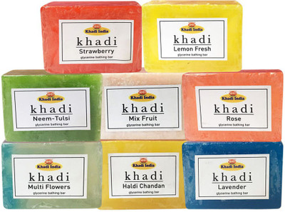 

Kangra Valley Khadi Glycerine Bathing Bar, 125g each (Pack of 8)(125 g)
