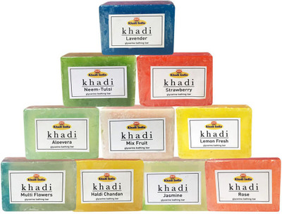 

Kangra Valley Khadi Glycerine Bathing Bar, 125g each (Pack of 10)(125 g)