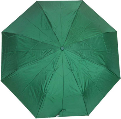 Capstone 3 FOLD UMBRELLA MANUAL OPEN PLAIN DESIGN FOR RAINY AND SUMMER Umbrella(Green)
