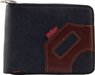 

MAOLEI Men Black, Tan Genuine Leather, Fabric Wallet(4 Card Slots)