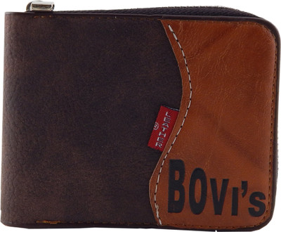 

Bovis Men Brown, Tan Genuine Leather, Fabric Wallet(5 Card Slots)