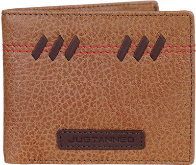 

Justanned Men Tan Genuine Leather Wallet(6 Card Slots)