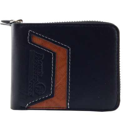 

Bovis Men Black, Khaki Genuine Leather, Fabric Wallet(5 Card Slots)