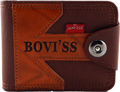 

Bovis Men Brown, Tan Genuine Leather, Fabric Wallet(12 Card Slots)
